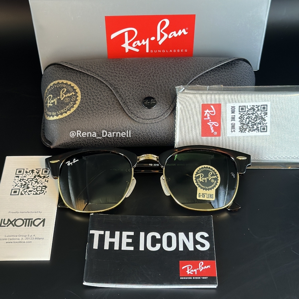 Ray-Ban Clubmaster Tortoise RB3016 Green New - Picture 12 of 16